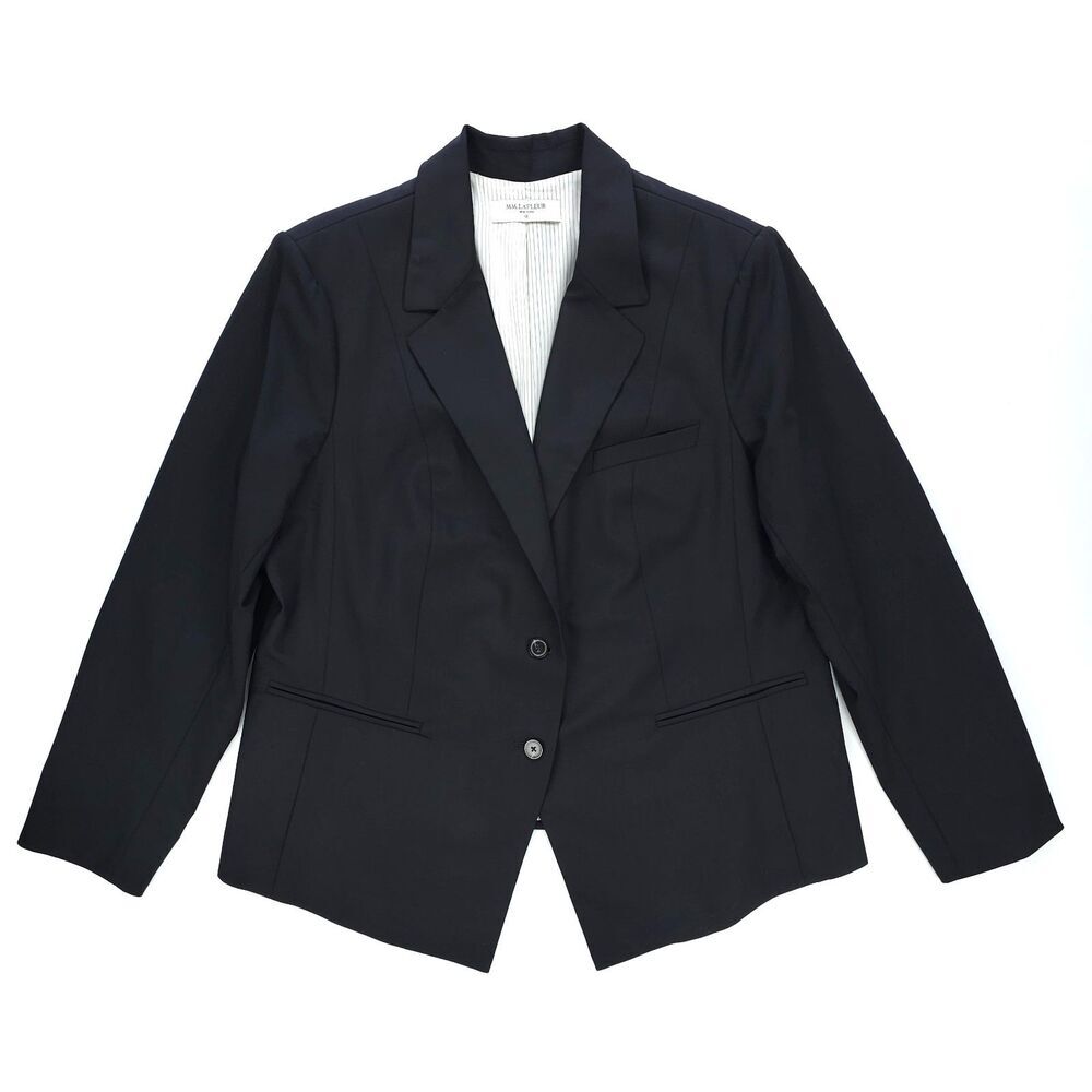 NEW MM LaFleur Hoffman Blazer Tropical Wool Black Quiet Luxury Minimal Academia